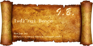 Iványi Bence névjegykártya