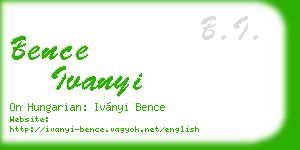 bence ivanyi business card